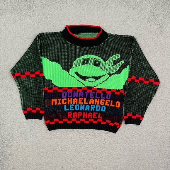 Kids Vintage 90s Teenage Mutant Ninja Turtles knit sweater - Picture 2 of 3